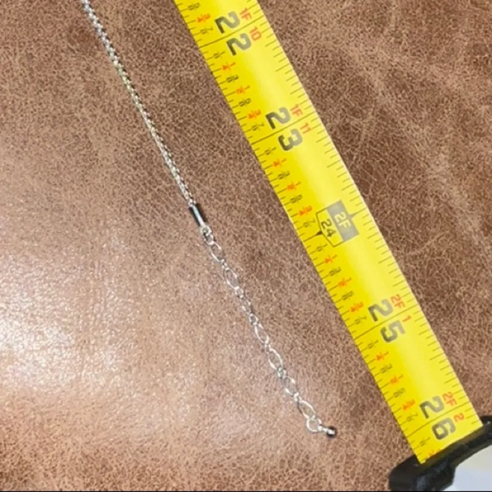 Origami Owl Silver Tone Chain and Blue Stoned Pendant With Three Interior Charms - Picture 8 of 11